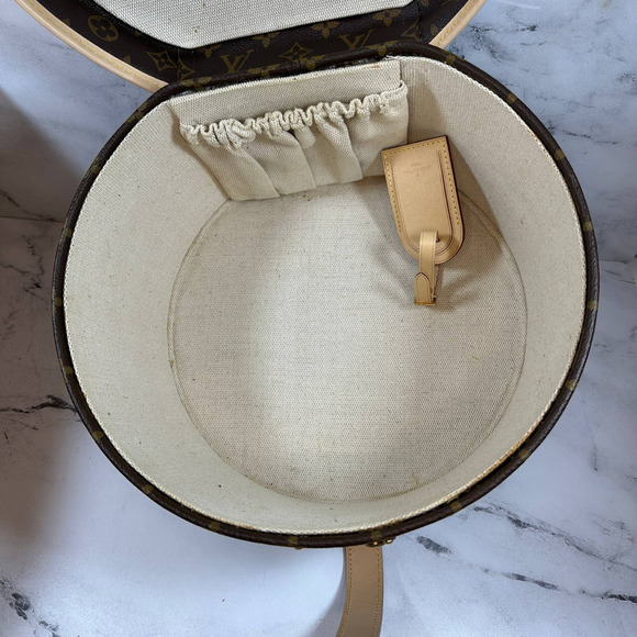 Louis Vuitton Hat Box 30 bag Boite Chapeau vintage monogram LV trunk New Leather - Picture 8 of 14